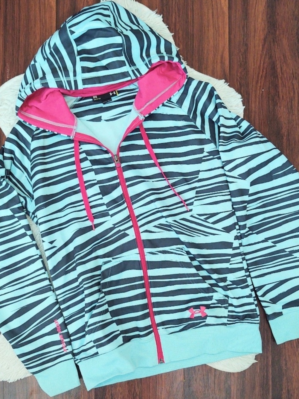 Under Armour Blue Striped Semi Fitted Hoodie